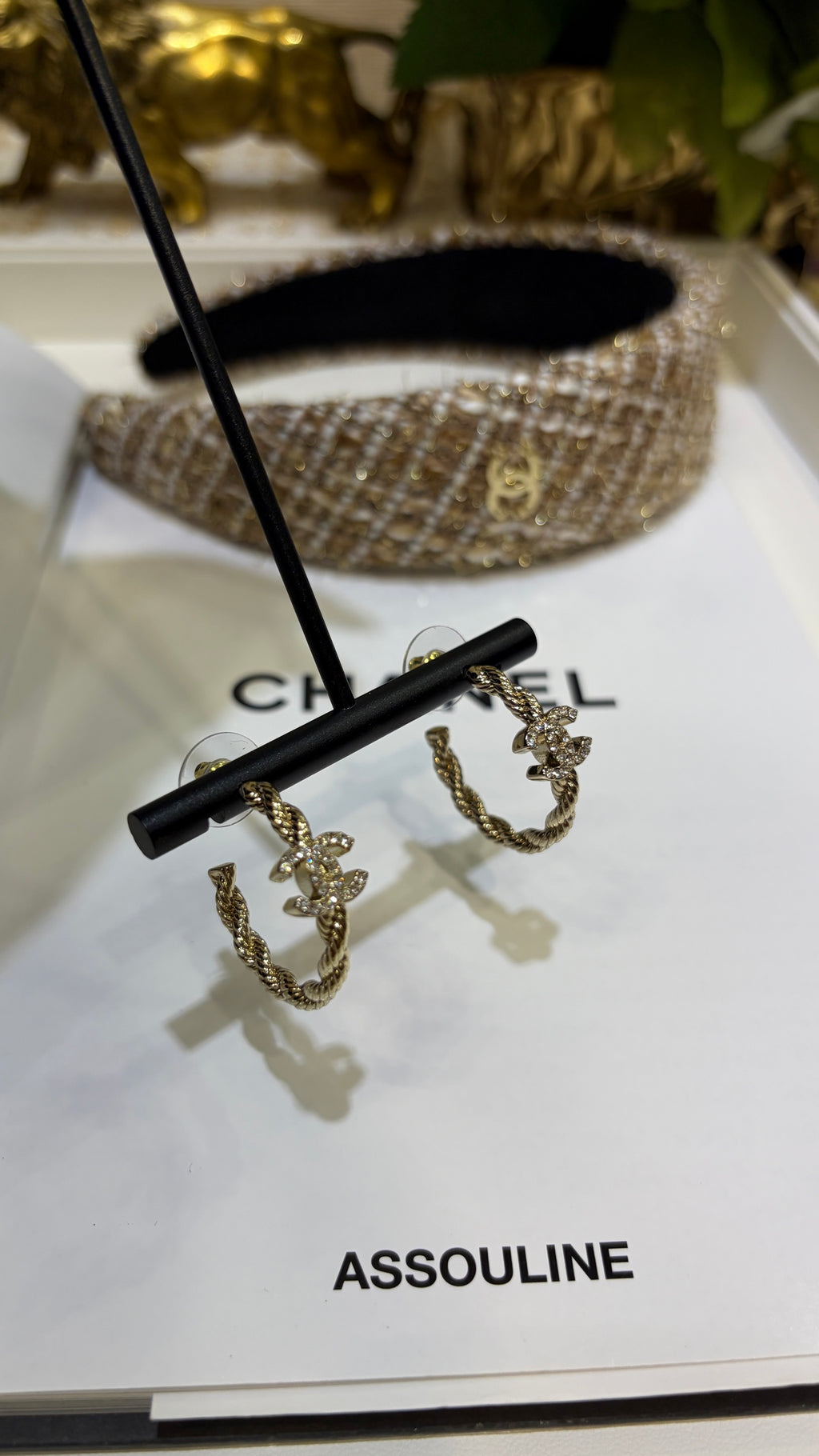Braided Interlocking-C Hoop Earrings