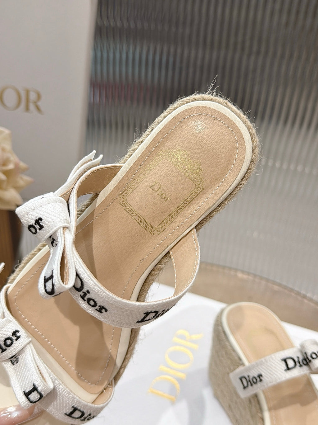 Lettered Strap Platform Sandals