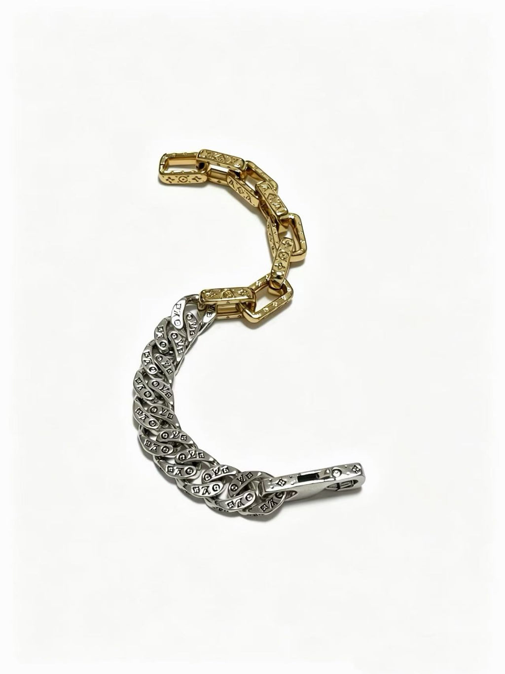 Two-Tone Mixed-Link Chain Bracelet