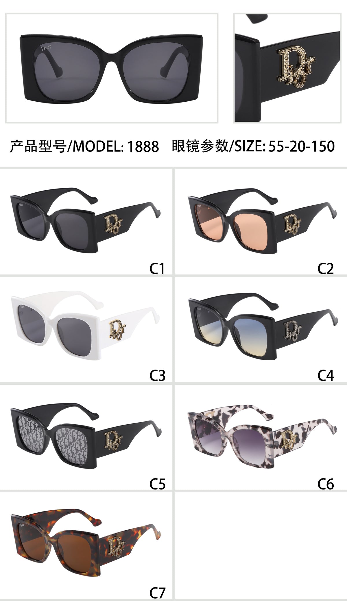 Gafas de sol oversize de estilo cat-eye con monturas gruesas