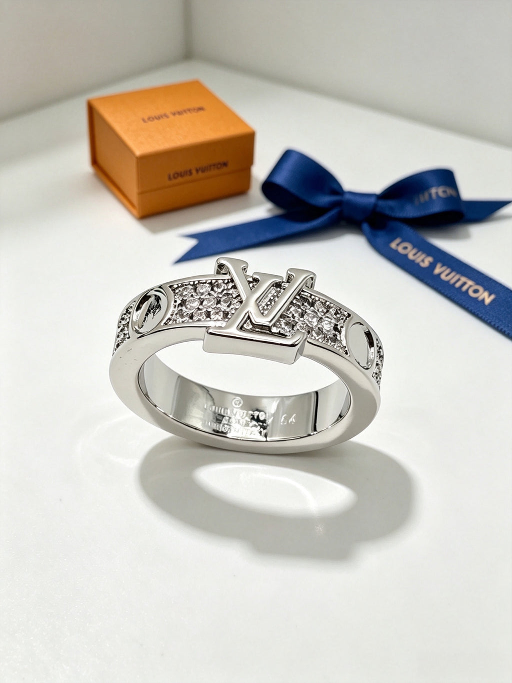 Openwork Letter Emblem Band Ring