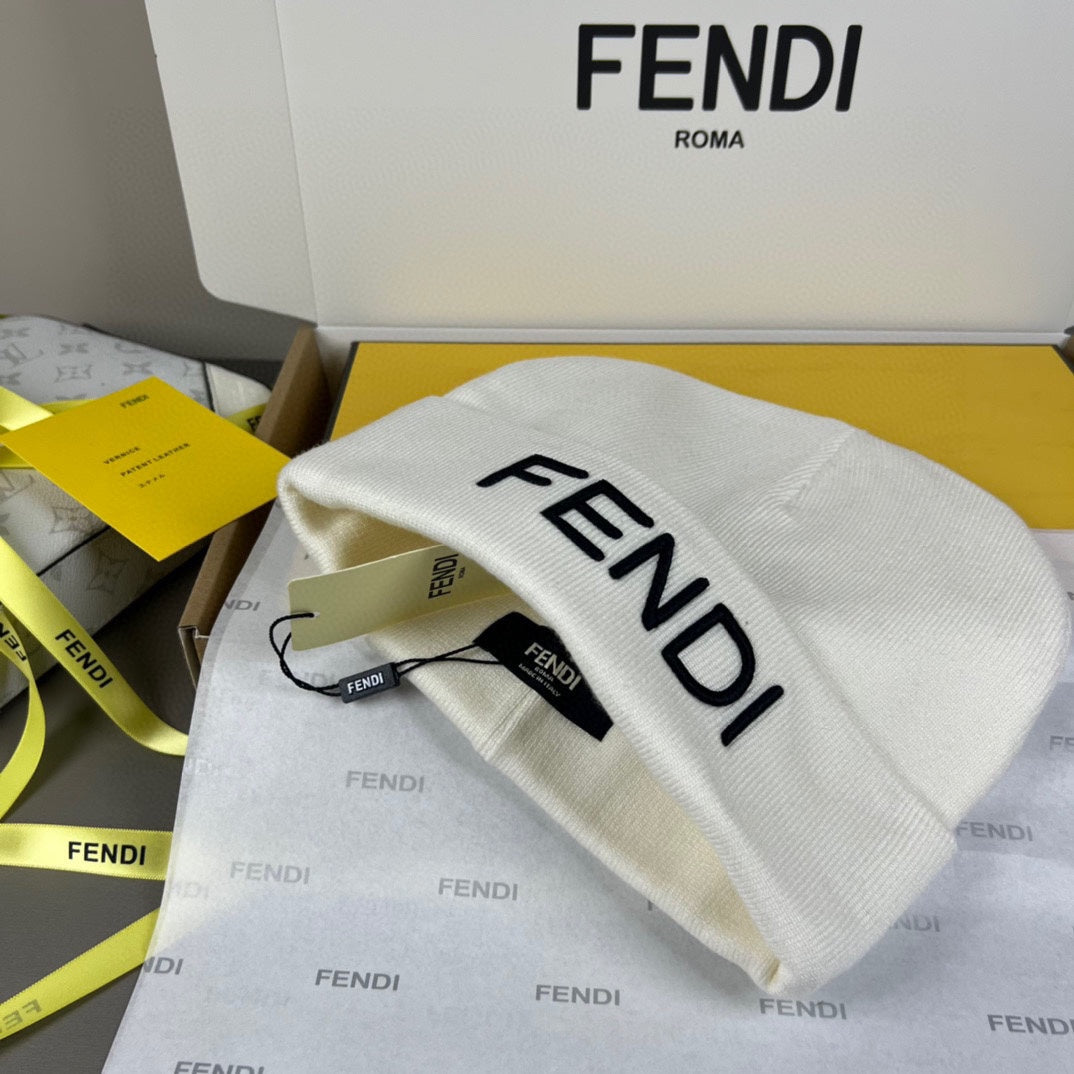 Cuffed Knit Beanie with Bold Lettering