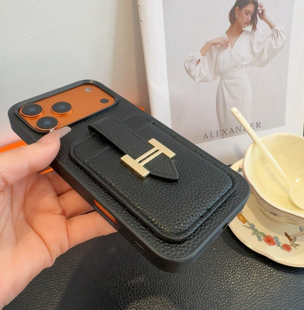 H-Buckle Phone Case with Card Pocket