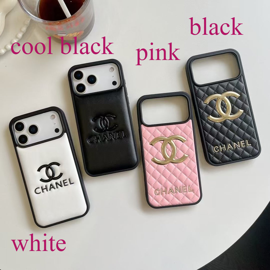 Funda para teléfono acolchada y lisa con emblema - Opciones de estilo