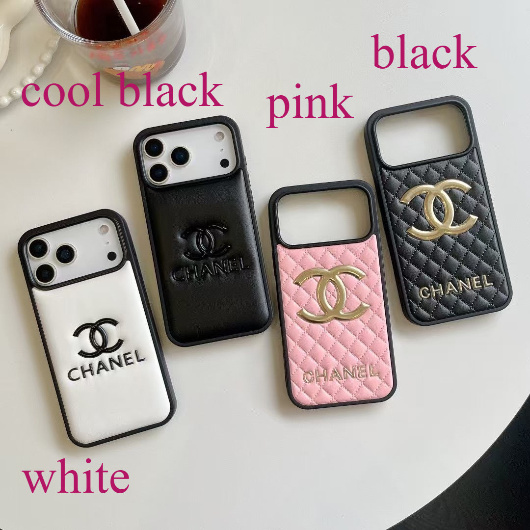 Quilted and Plain Emblem Phone Case - Style Options