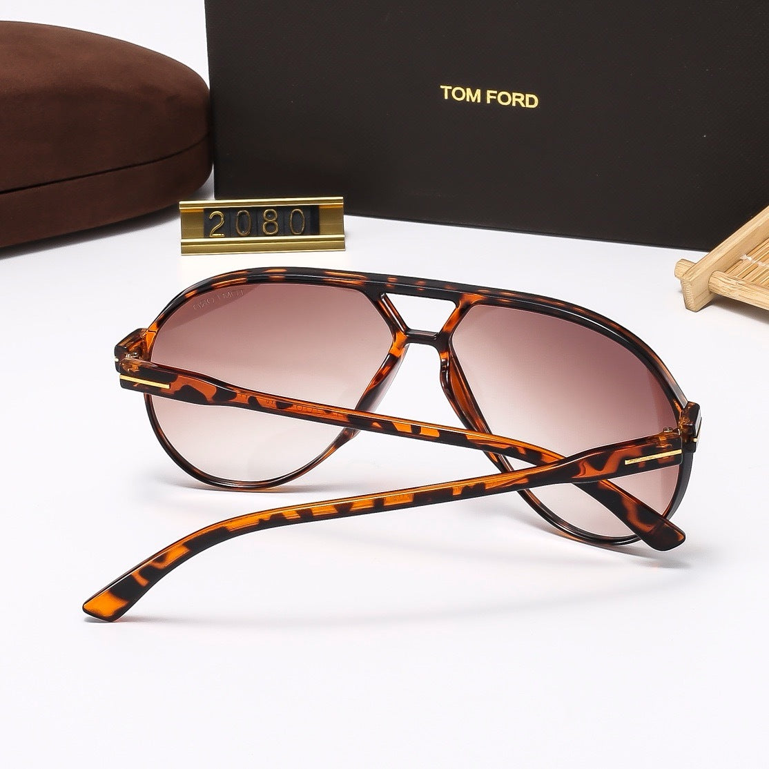 Bold Double-Bridge Aviator Sunglasses
