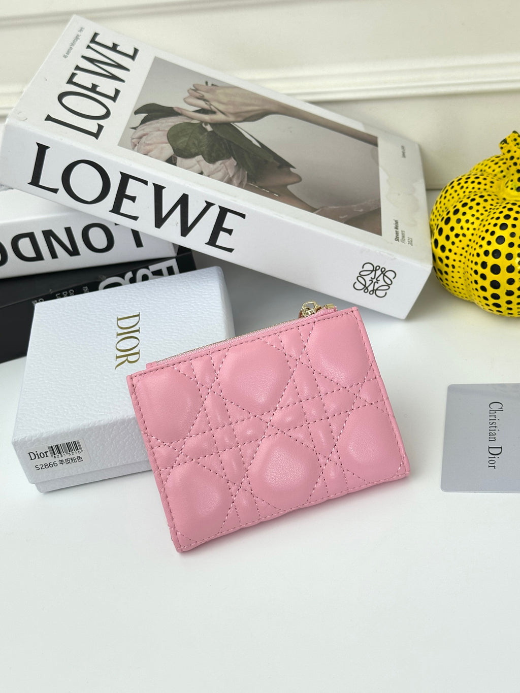 Quilted Flap Wallet with Letter Charms 015