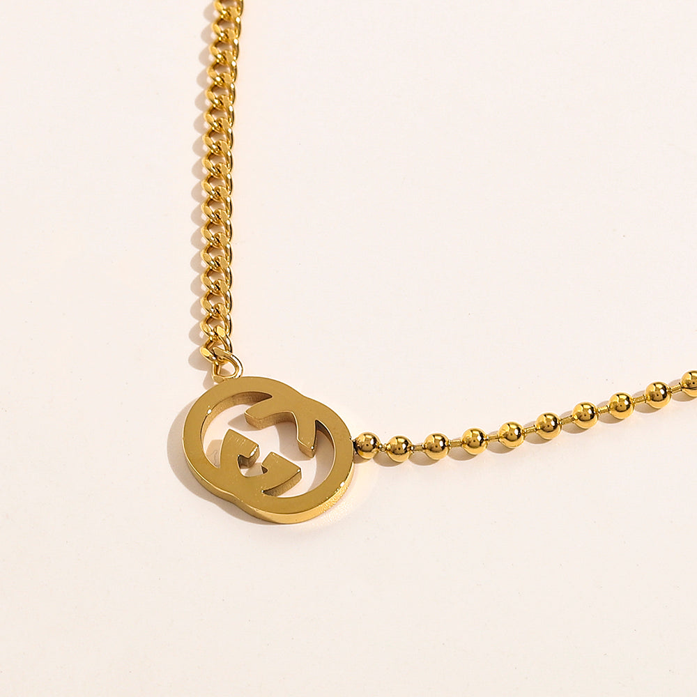 304 Stainless Steel Polished Double-G Earrings & Necklace Collection
