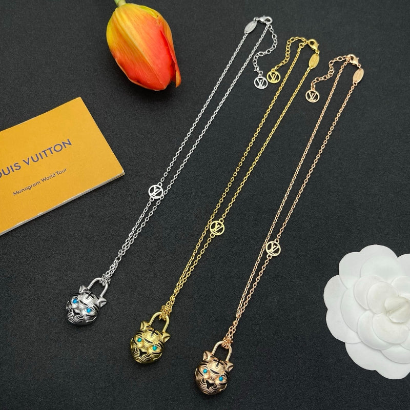 Pave Floral Pendant Station Necklace
