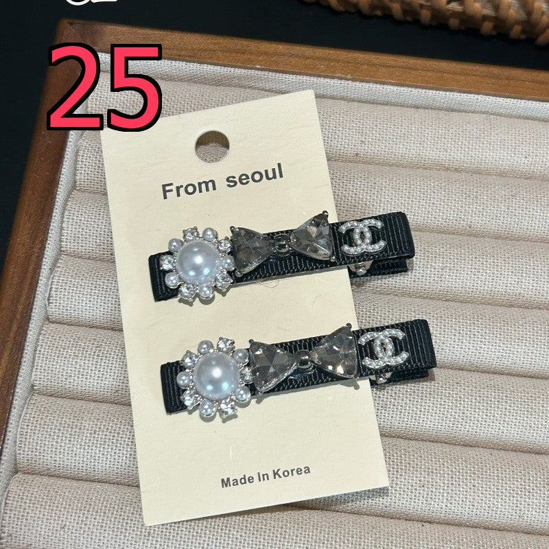 Decorative Hair Clip - Bow, Plaid and Emblem Options