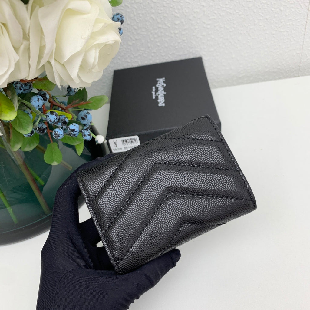 Portefeuille compact effet croco 026