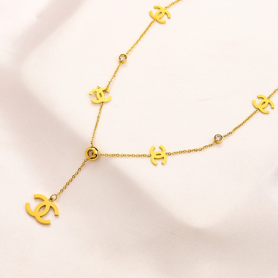 Collier pour station avec anneaux entrelacés en C et cercles ouverts, en acier inoxydable 304