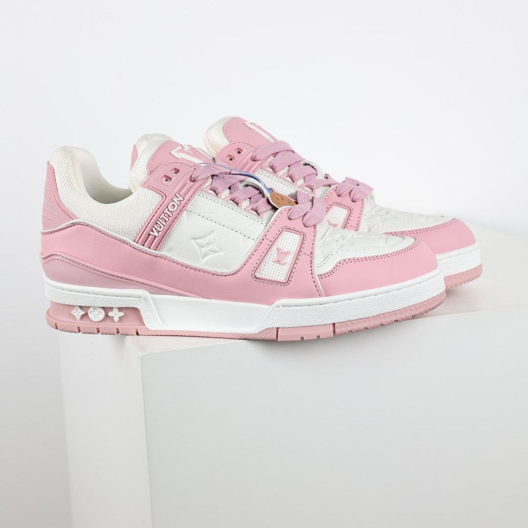 Pink and White Low-Top Sneakers