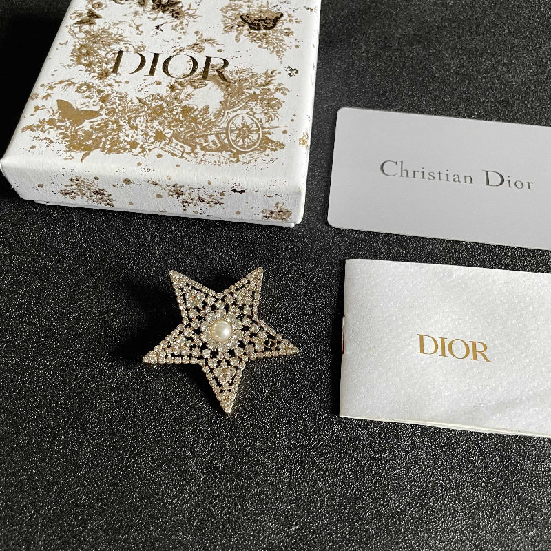 Star Brooch with Stone Accents
