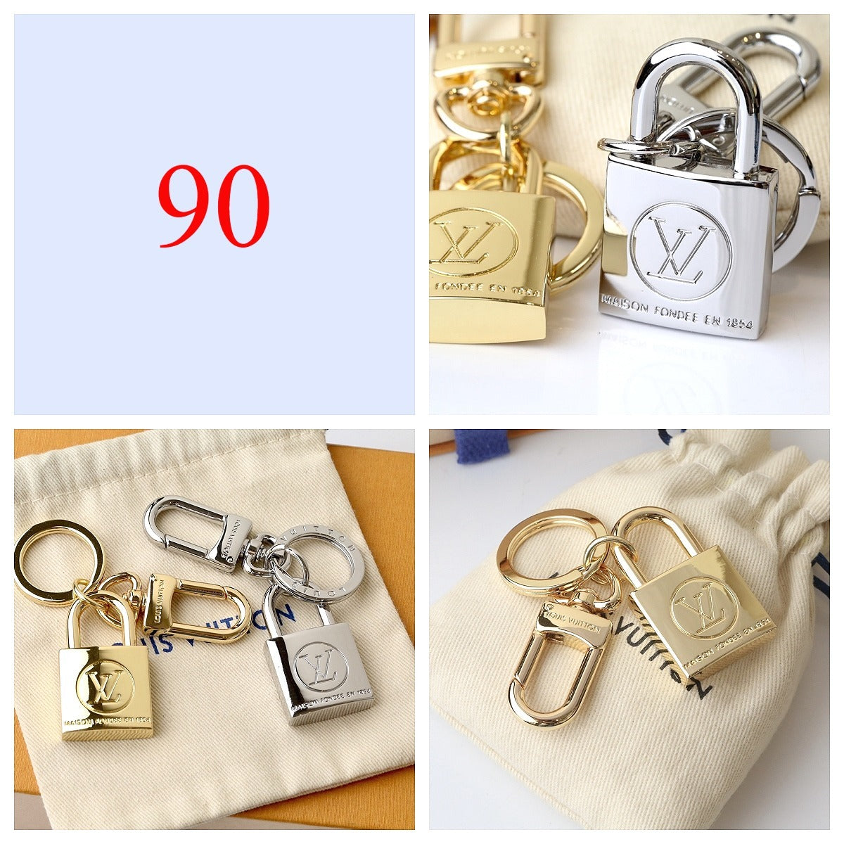 Floral & Letter Charm Keychain - Style Options