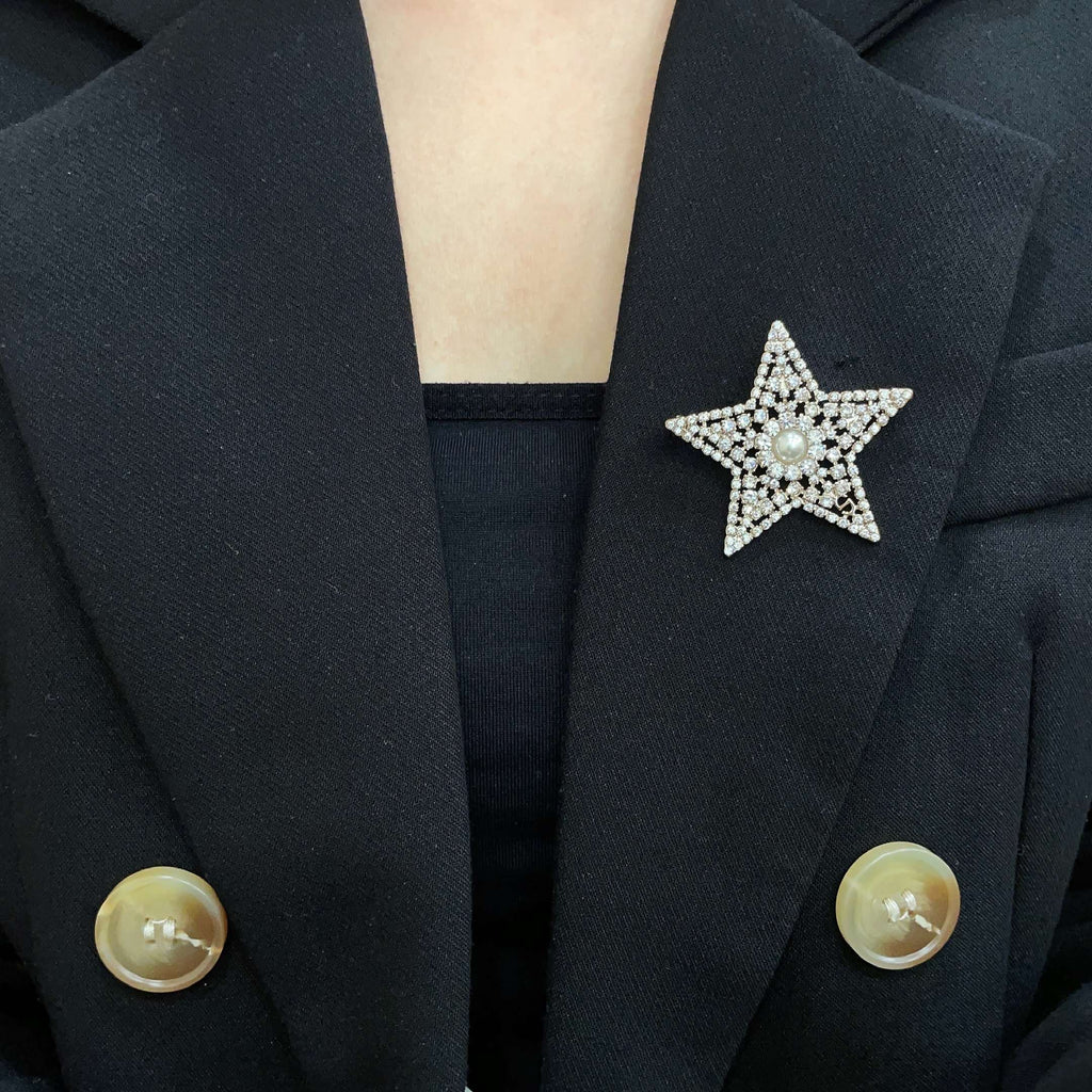Star Brooch with Stone Accents