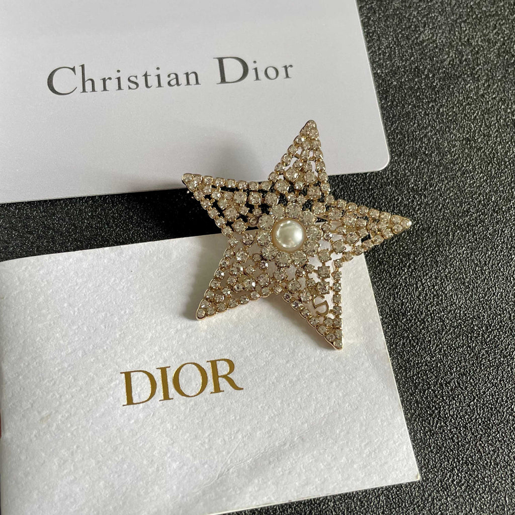 Star Brooch with Stone Accents