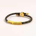 304 Stainless Steel Adjustable Monogram Cord Plate Bracelet