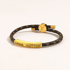 Pulsera con placa ajustable de acero inoxidable 304 con monograma y cordón