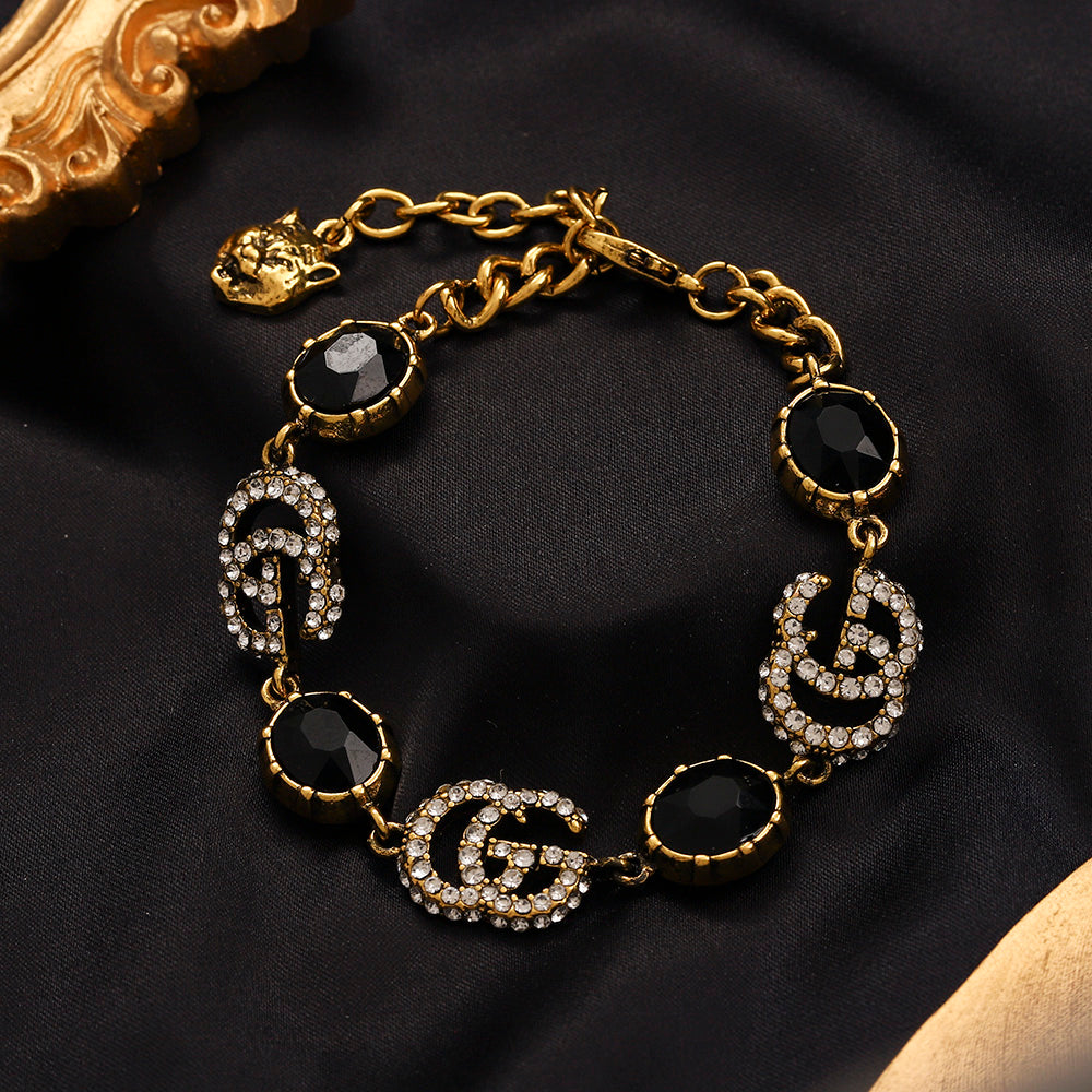 Alloy Oval Stone Earrings, Bracelet & Necklace Collection