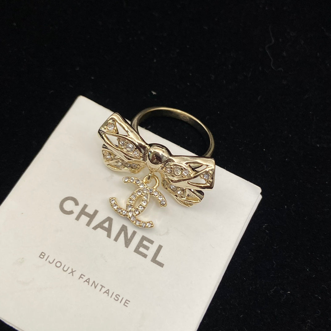 Bow Statement Ring with Bead Accents