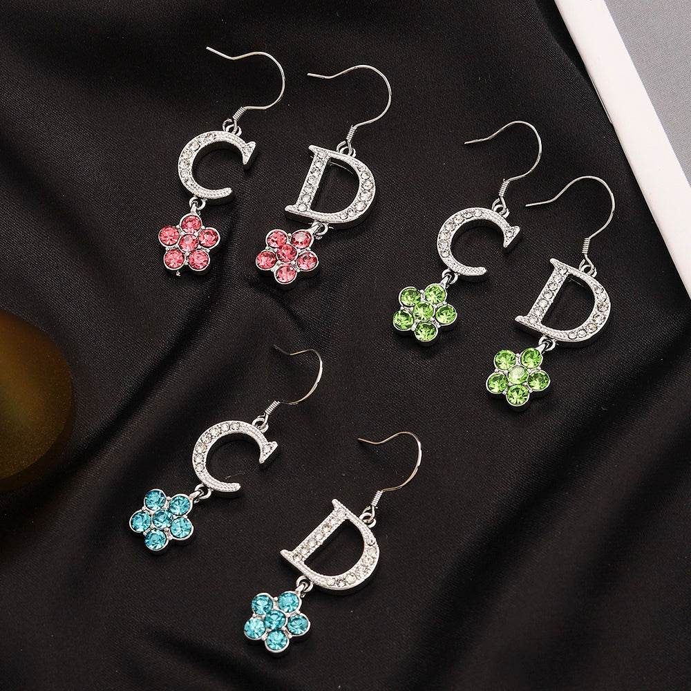 Alloy Floral Letter Earrings, Bracelet & Necklace Collection