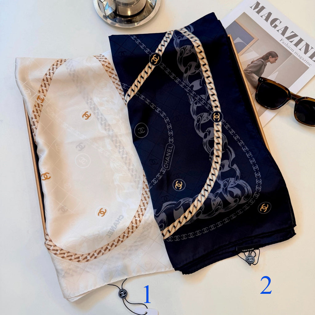 Chain Border Monogram Square Scarf - 90 x 90 cm