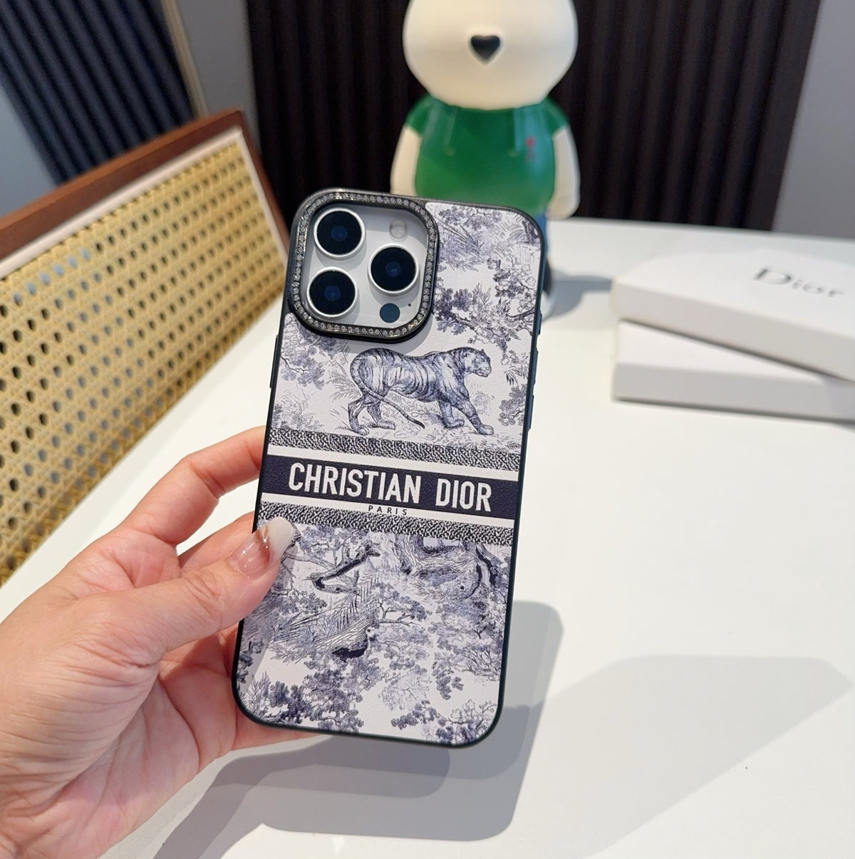 Scenic Print Phone Case with Lettered Band