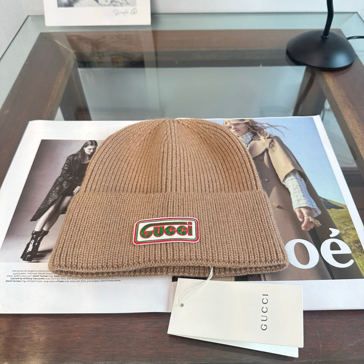 Ribbed Cuffed Beanie with Lettered Patch