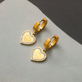 Pendientes Huggie de Corazón con Borde Pavé de Acero Inoxidable 304