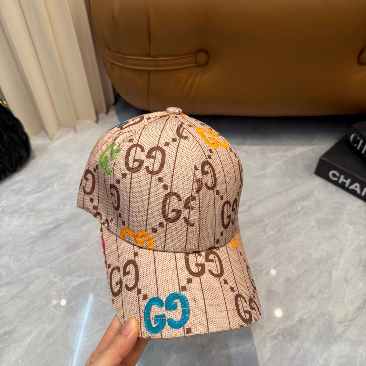 Colorful Outline Monogram Baseball Cap