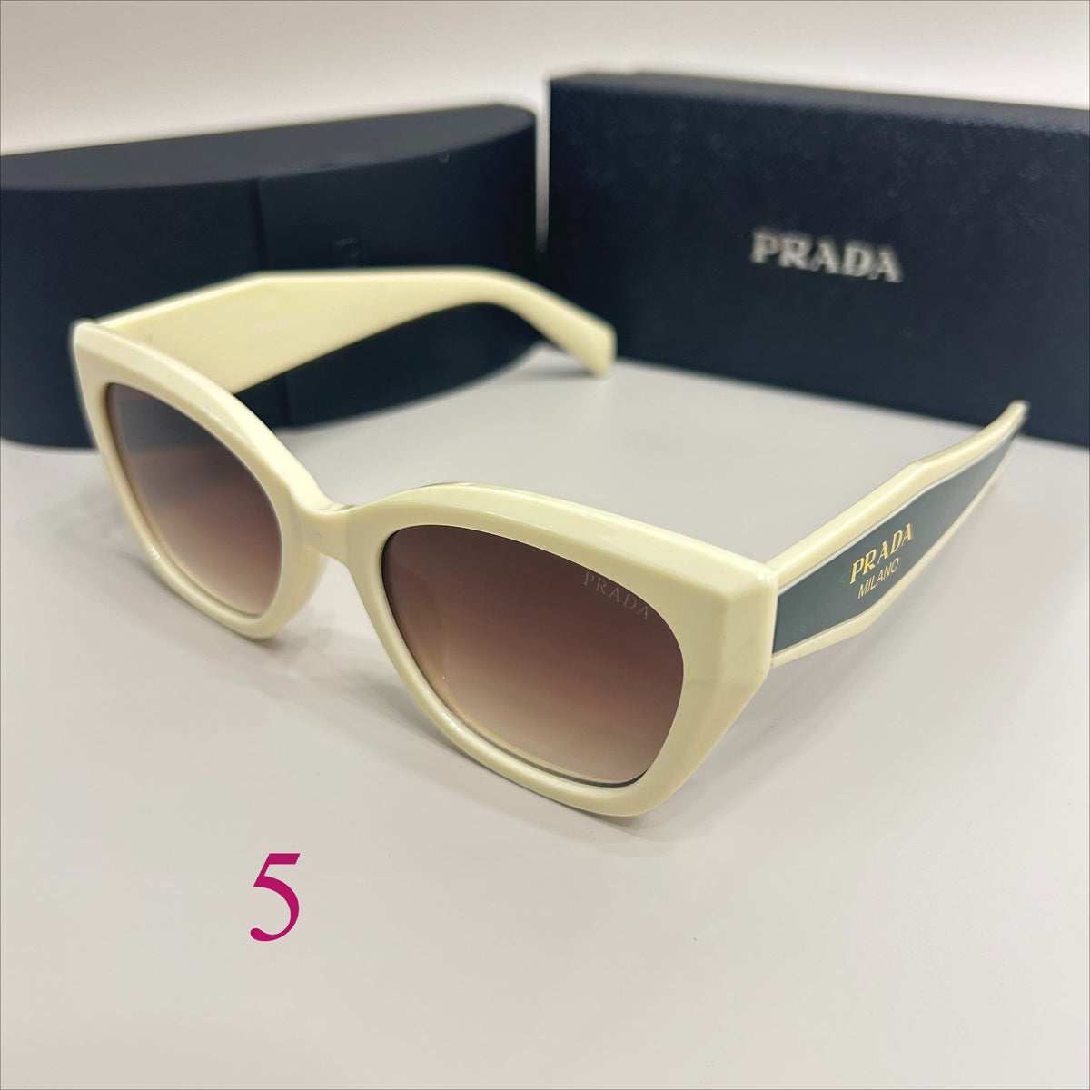 Soft-Square Sunglasses with Wide Sculpted Temples