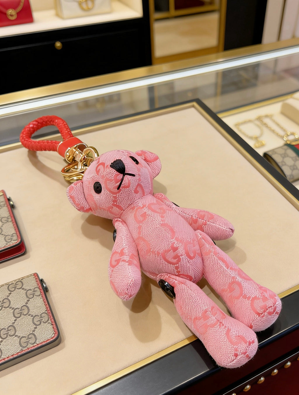 Monogram Teddy Bear Keychain