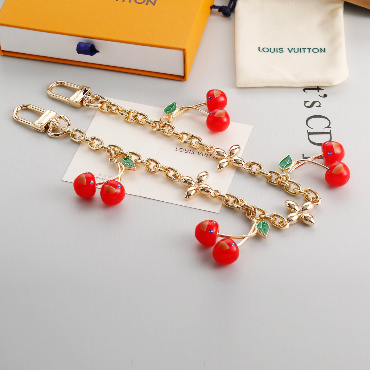 Cherry Charm Chain Bag Accessory