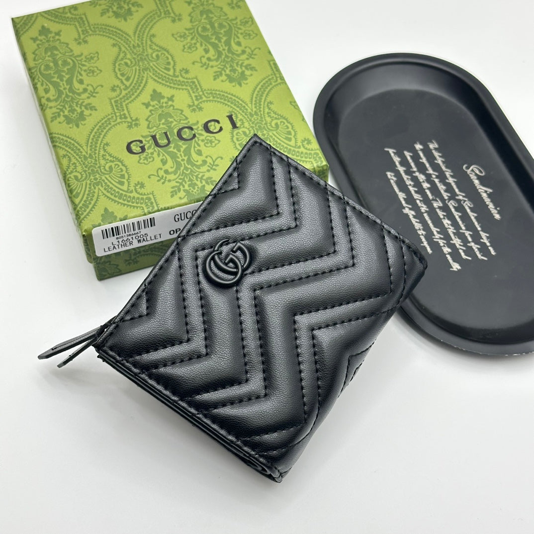 Chevron Quilted Zip Wallet 009