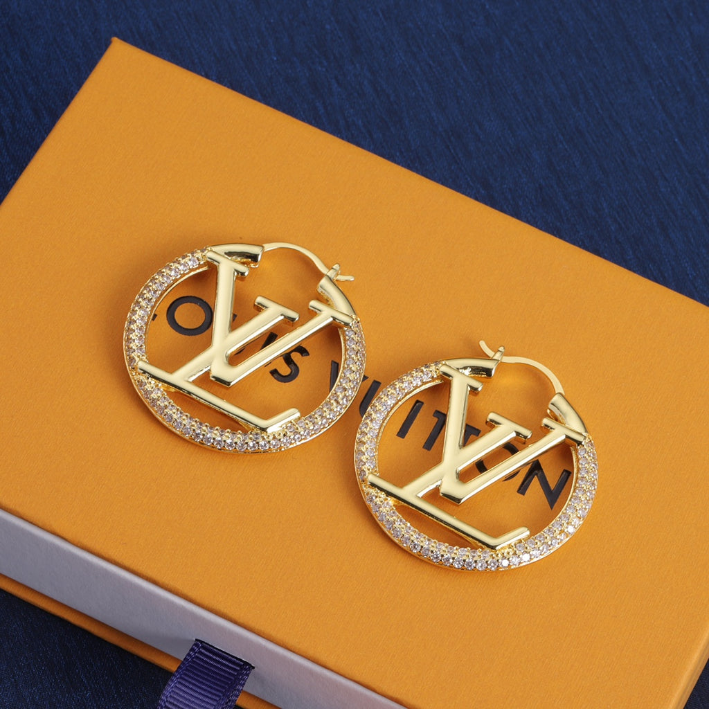 Brincos de argola Pave Monogram