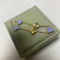 Pulsera de cadena festoneada de cuadrifolio