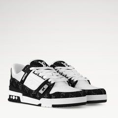 Zapatillas bajas con monograma en blanco y negro