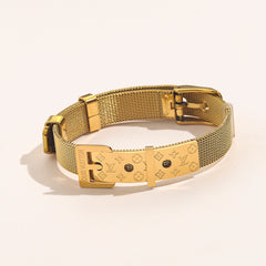 Pulsera de malla de acero inoxidable 304 con cierre rectangular