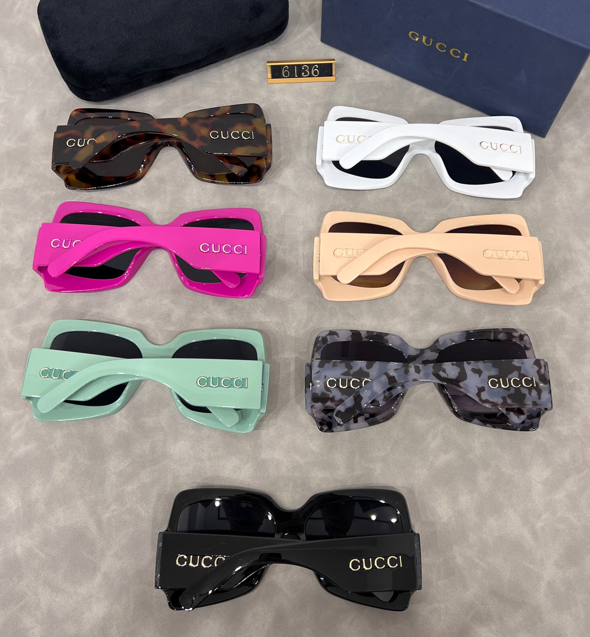 Gafas de sol de mariposa extragrandes con patillas anchas con logotipo