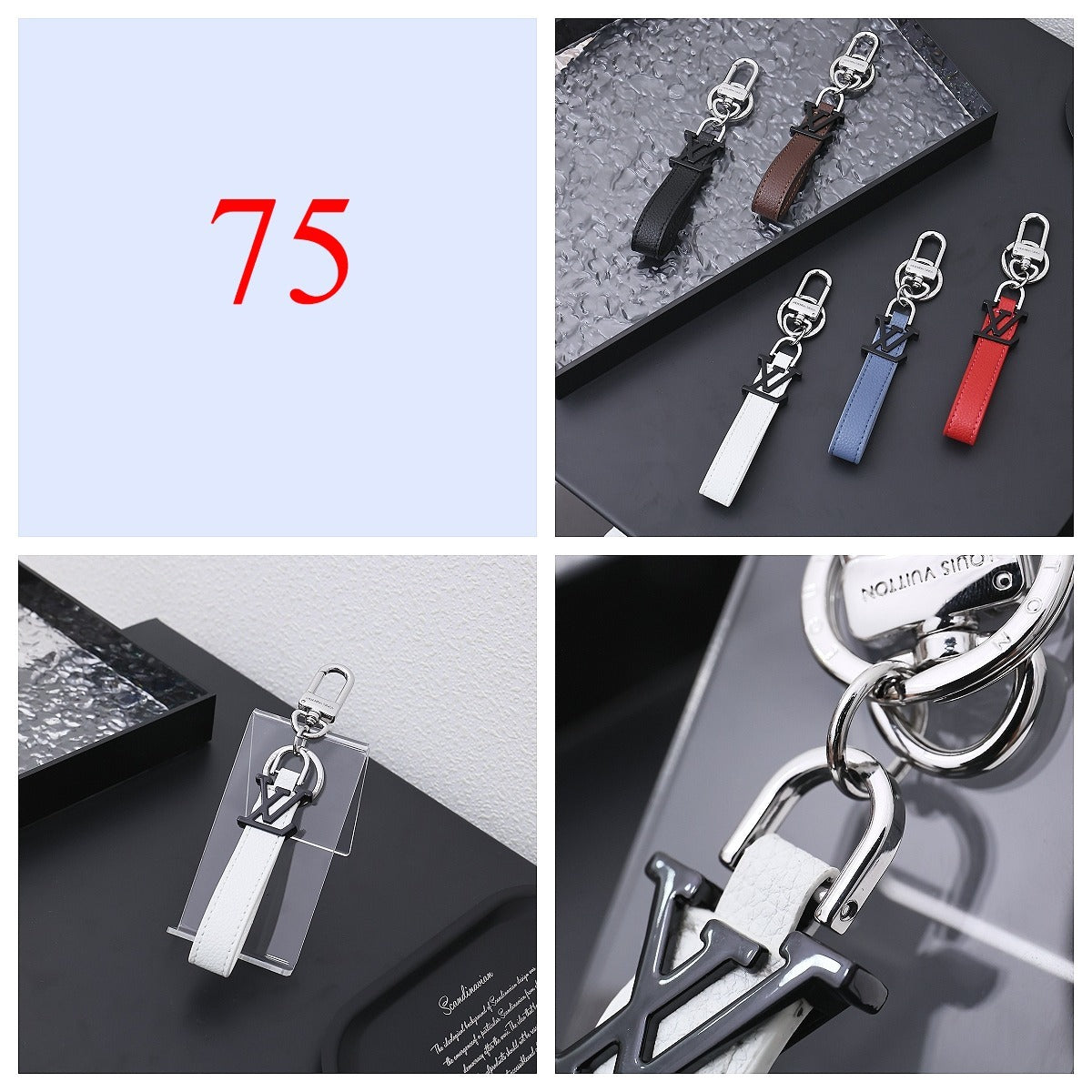 Floral & Letter Charm Keychain - Style Options