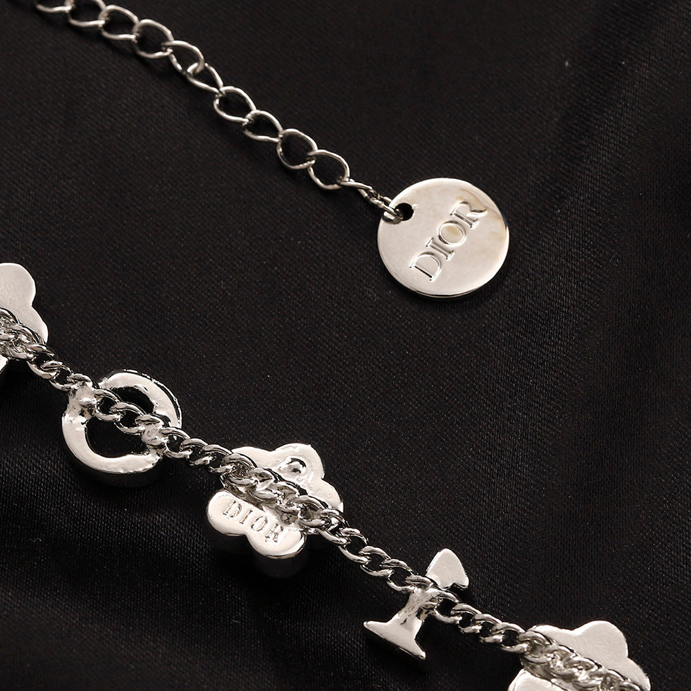 Alloy Floral Letter Earrings, Bracelet & Necklace Collection