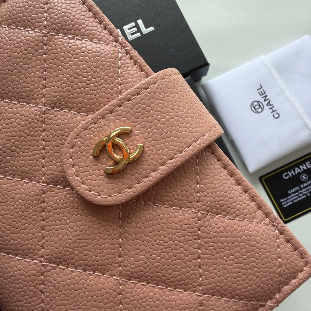 Chevron Quilted Compact Flap Wallet 025