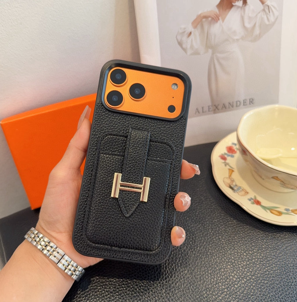 H-Buckle Phone Case with Card Pocket