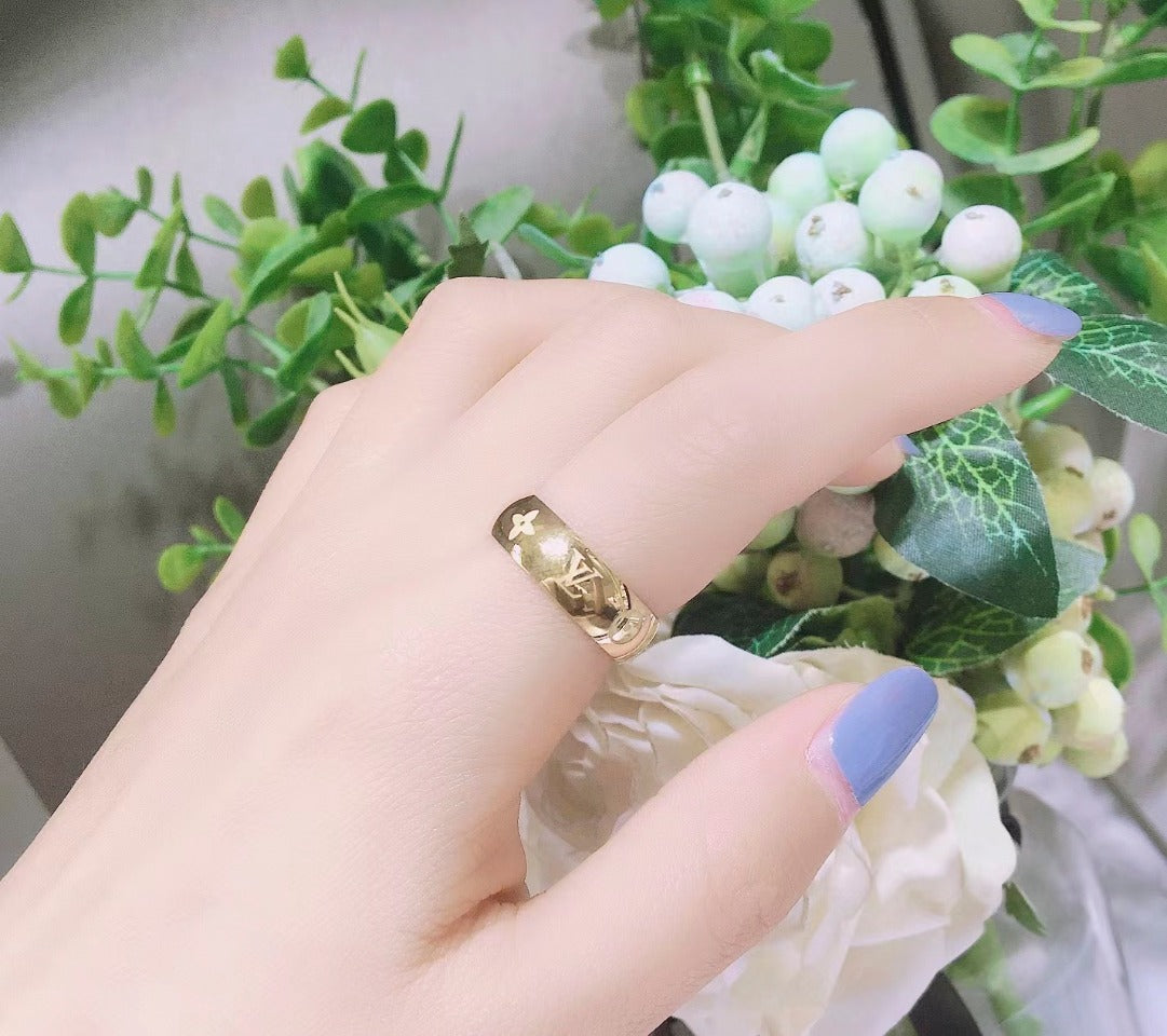 304 Stainless Steel Engraved Wide Band Ring