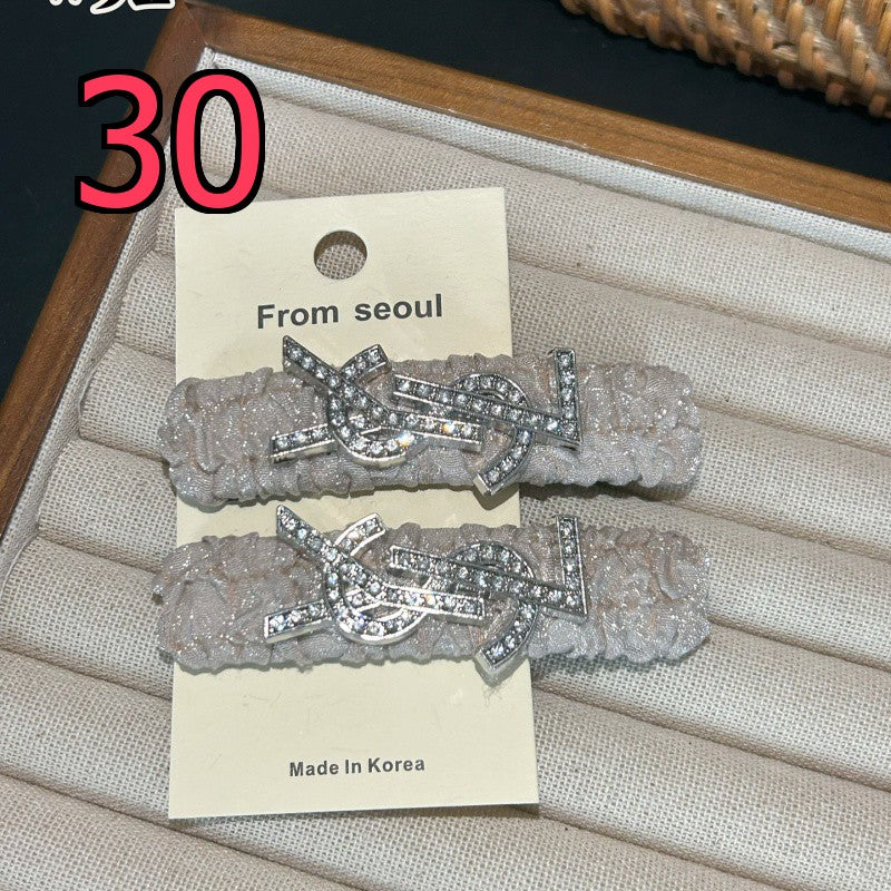 Decorative Hair Clip - Bow, Plaid and Emblem Options