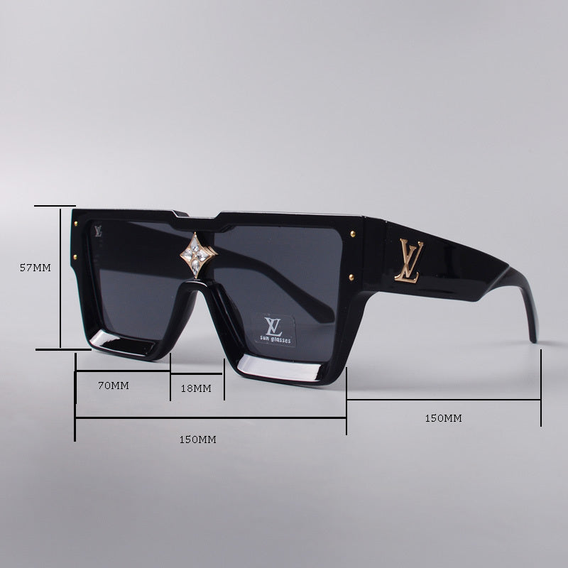 Flat-Top Square Sunglasses with Star Bridge Detail