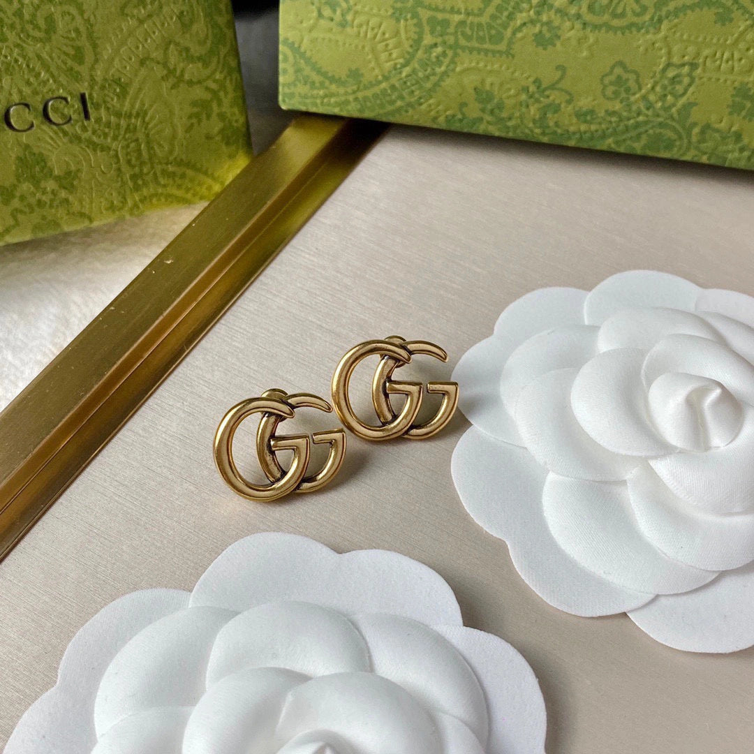 Polished Double-G Stud Earrings