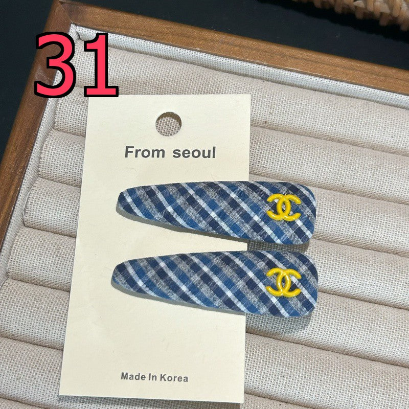 Decorative Hair Clip - Bow, Plaid and Emblem Options