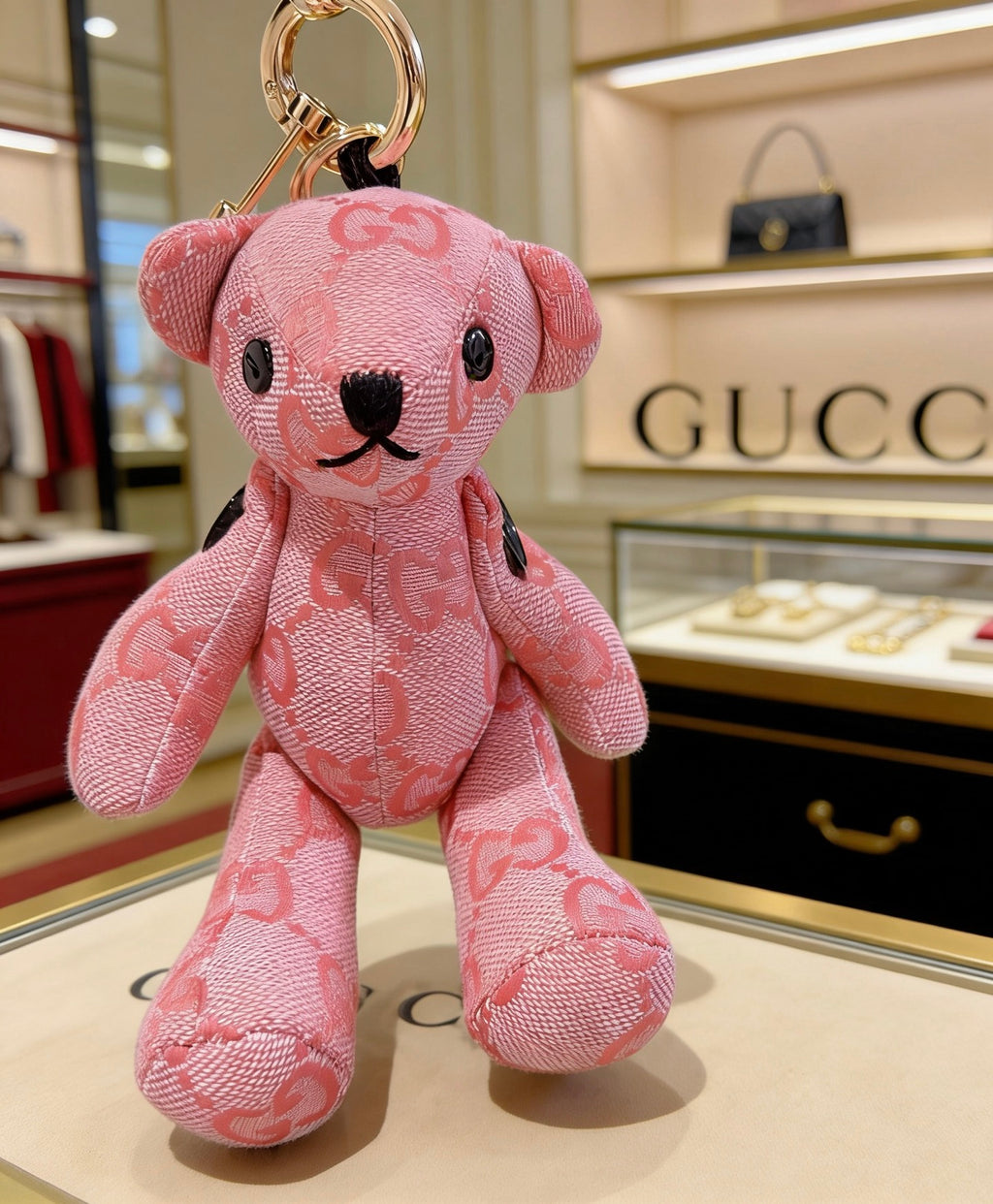 Monogram Teddy Bear Keychain